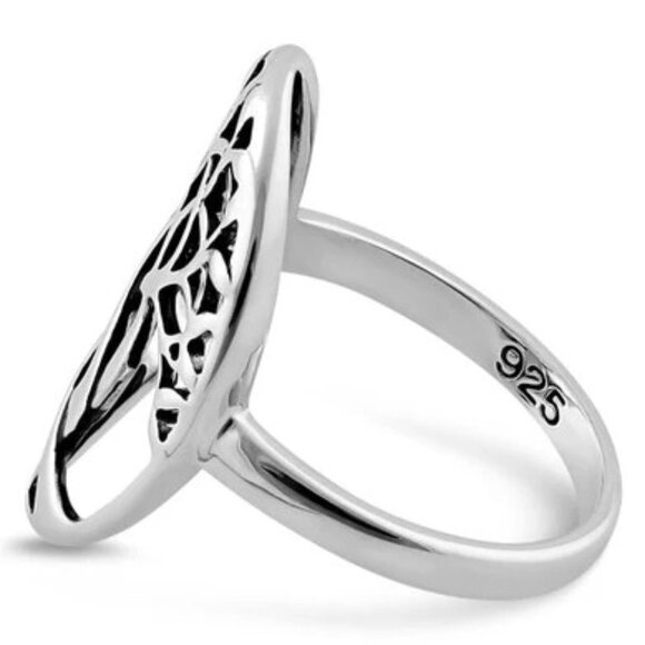 925 STERLING SILVER Tree Of Life Statement Ring - Picture 14 of 16